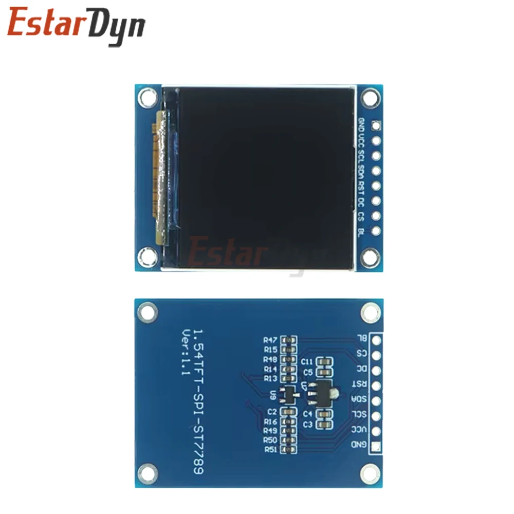 شاشة 1.54 بوصة عالية الدقة IPS TFT 240x240 SPI ST7789 لوحدة شاشة ملونة Arduino Raspberry Pi STM32