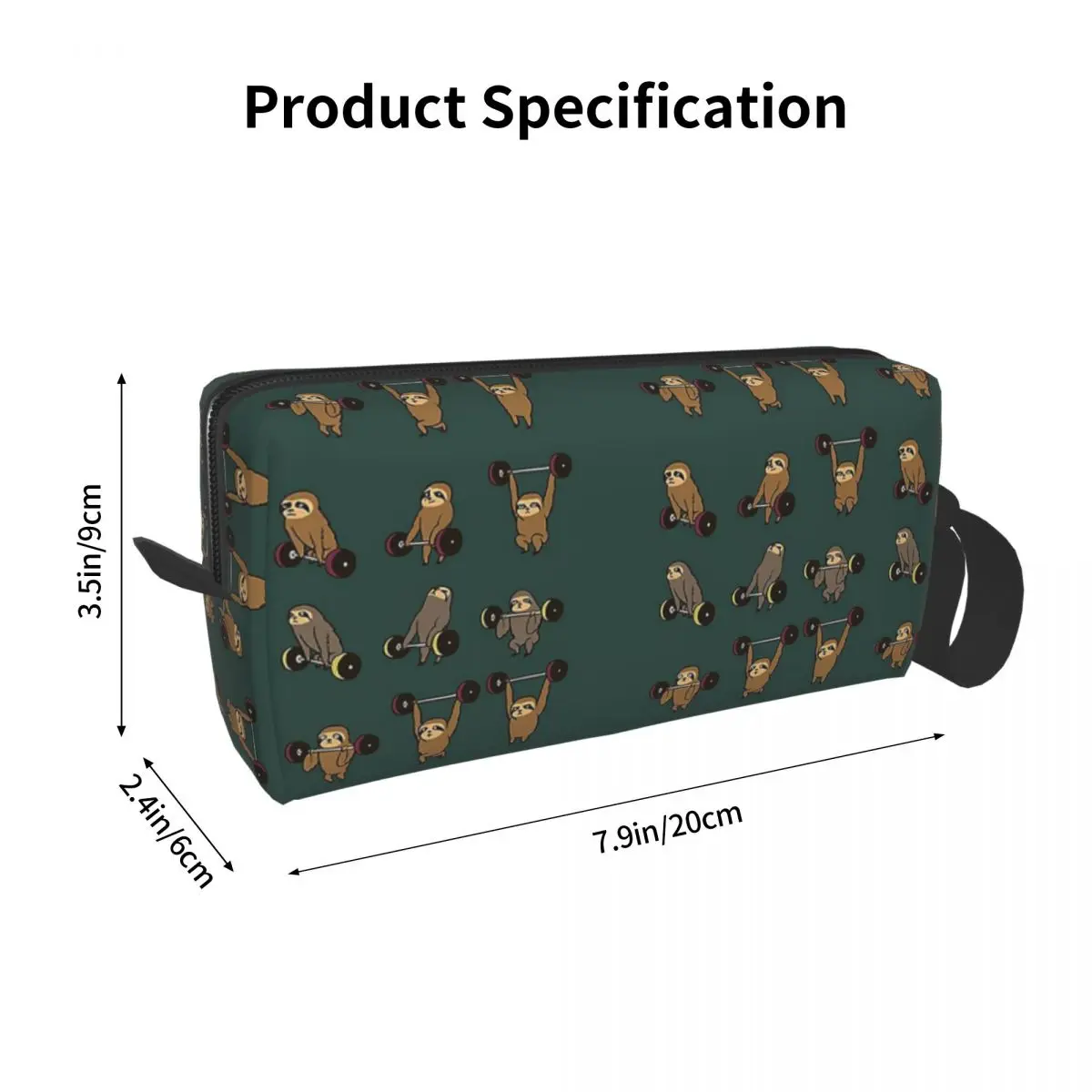 Funny Sloth Weightlifting Makeup Bag Cosmetic Organizer Storage Dopp Kit Toiletry Cosmetic Bag Women Beauty Travel Pencil Case