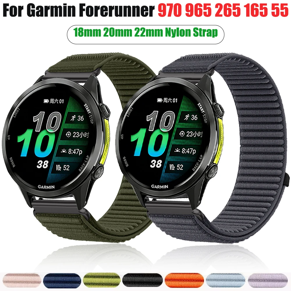 18mm 20mm 22mm Nylon-Schlaufenarmband für Garmin Forerunner 970 570 965 955 165 265/Venu 4/3/3S für Armband Garmin Active 6 5