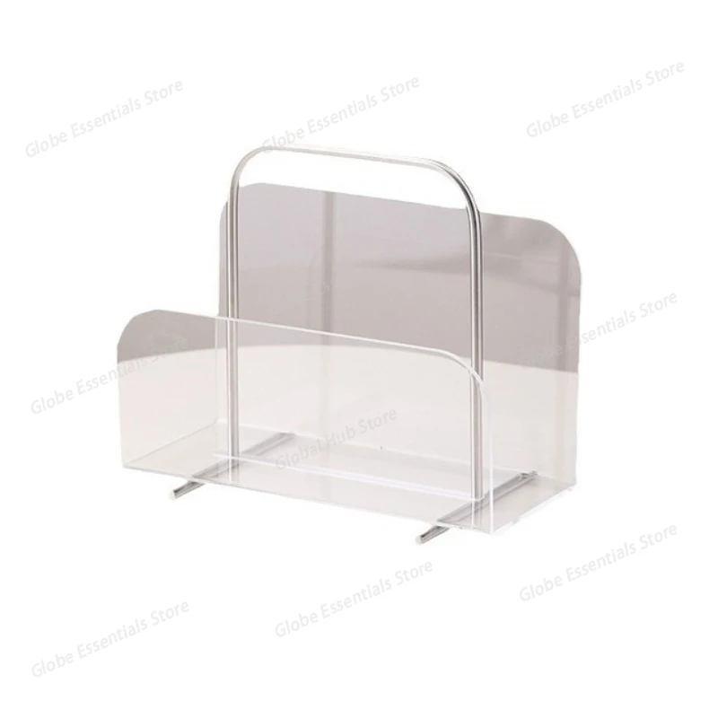 Desk Acrylic Magazine Rack Organizer Display Newspaper Desktop Magazine Racks Holder Storage Books Living Room Office Furniture