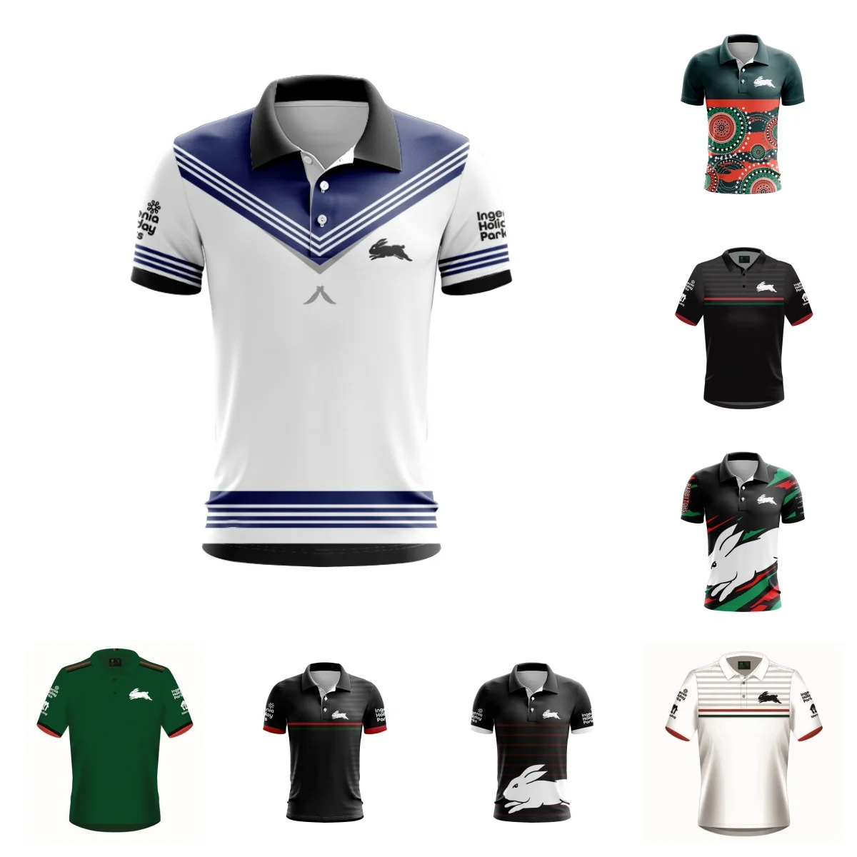 

2024 South Sydney Rabbitohs Home/Away/Polo/Individual Rugby Jersey Men's Polo Shirt (Custom name and number )