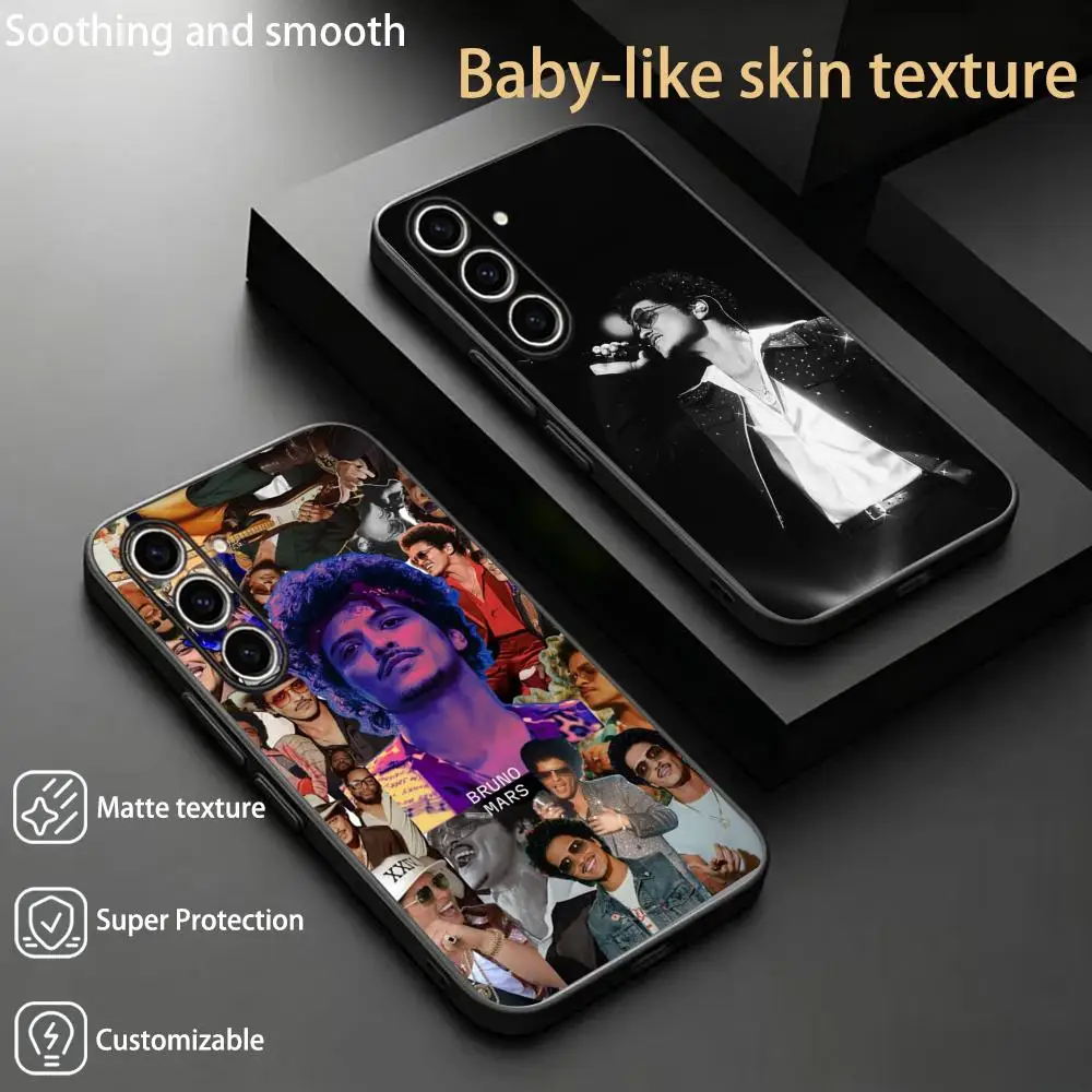 Bru-no cool man design poster ins  Phone Case For Samsung Galaxy S26 S25 S24 S23 S22 S21 Plus Ultra Note20 Soft Black