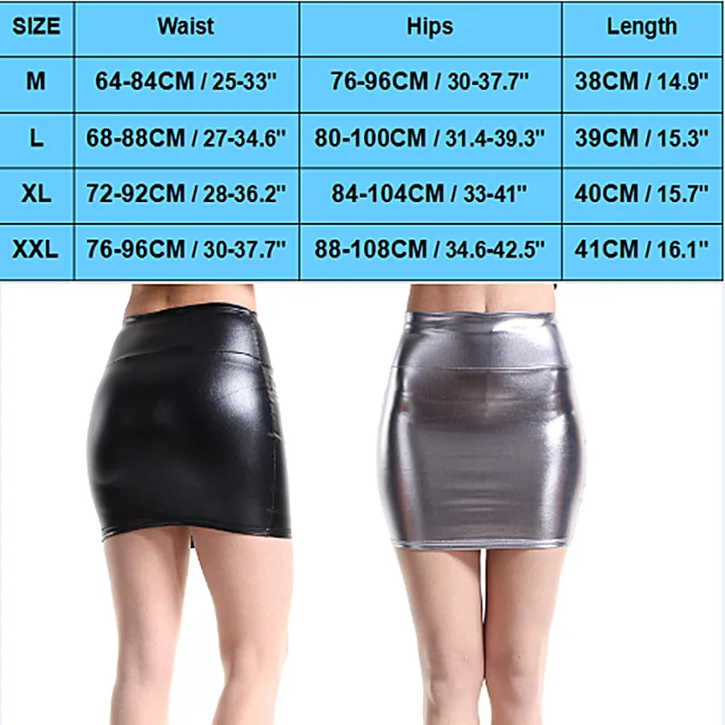 Women Sexy Nightclub pole dance stage performance High Waist PU Leather Skirts Wrap Hip Glossy Short Skirt YT220