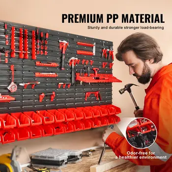 Accesorios de tablero perforado para bricolaje, organización de cocina, estante colgante sin taladro, ganchos de almacenamiento, organizador de pared, manualidades para garaje y habitación. 10 best sales Organizador de garaje - №10