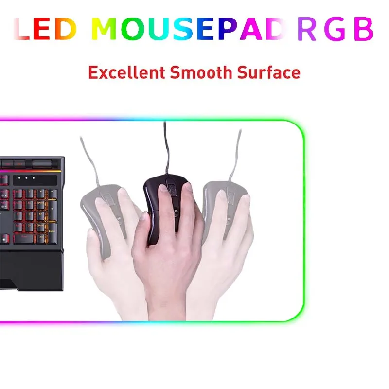 أبيض RGB الألعاب ماوس الوسادة ، LED ماوس ، الخلفية مكتب حصيرة ، كبير الكمبيوتر لوحة المفاتيح الفئران حصيرة ، مضيئة XXL ، لعبة الملحقات