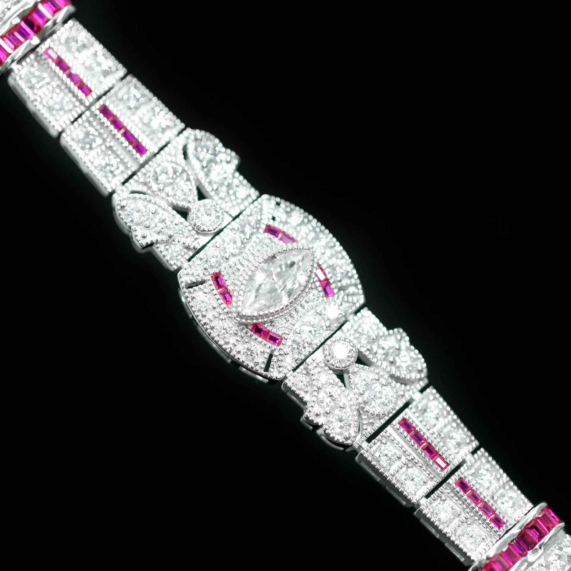 

New S925 Silver Bracelet High Carbon Diamond Pink Blue Treasure Horse Eye Decorative Jewelry Women's Bracelet Wedding Jewelry