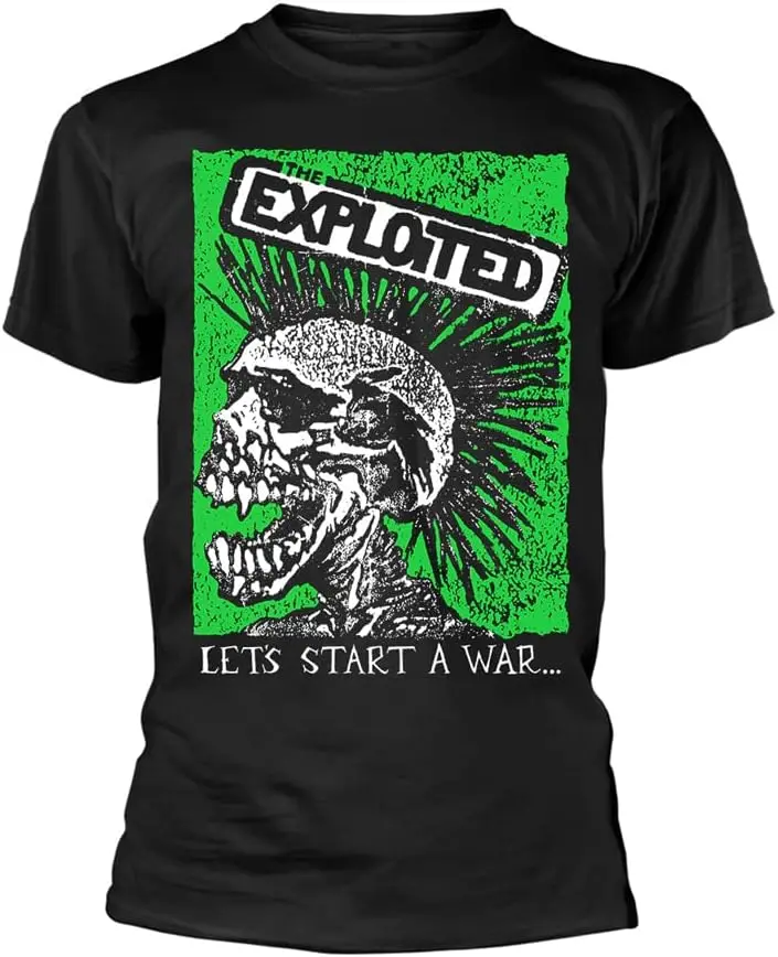 Exploited Men's Let's Start A War (Skull) T-Shirt Black