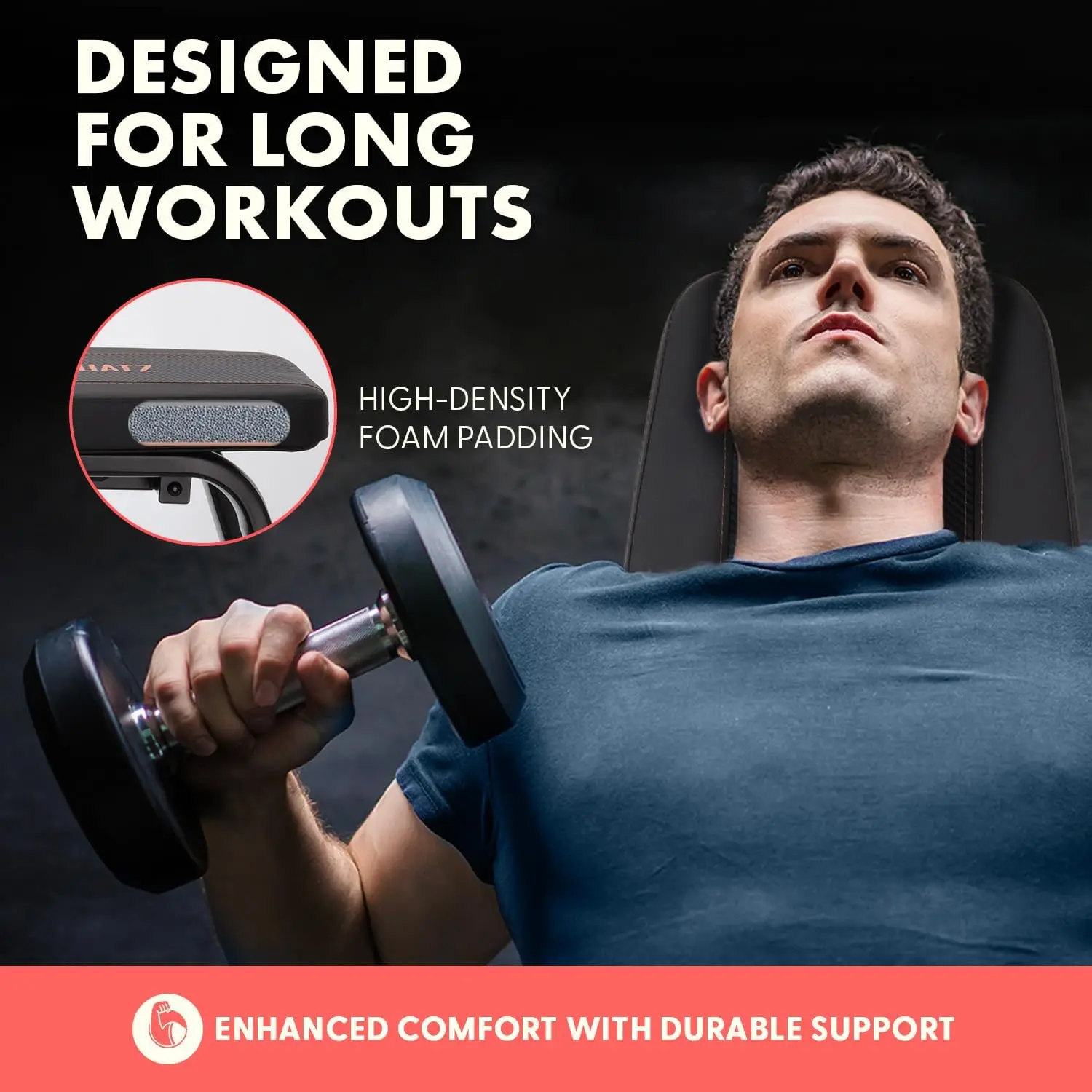 مقعد وزن مسطح قابل للتعديل لتمرين كامل الجسم، ضغط مقعد قابل للطي للمنزل وصالة الألعاب الرياضية وتدريبات القوة المنحدر المستقر Fl