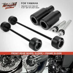2021-2024 For Yamaha Tracer 9 /GT 9GT+ Plus Axle Fork Wheel Slider Swingarm Frame Crash Sliders MT09 MT-09 /SP Falling Protector