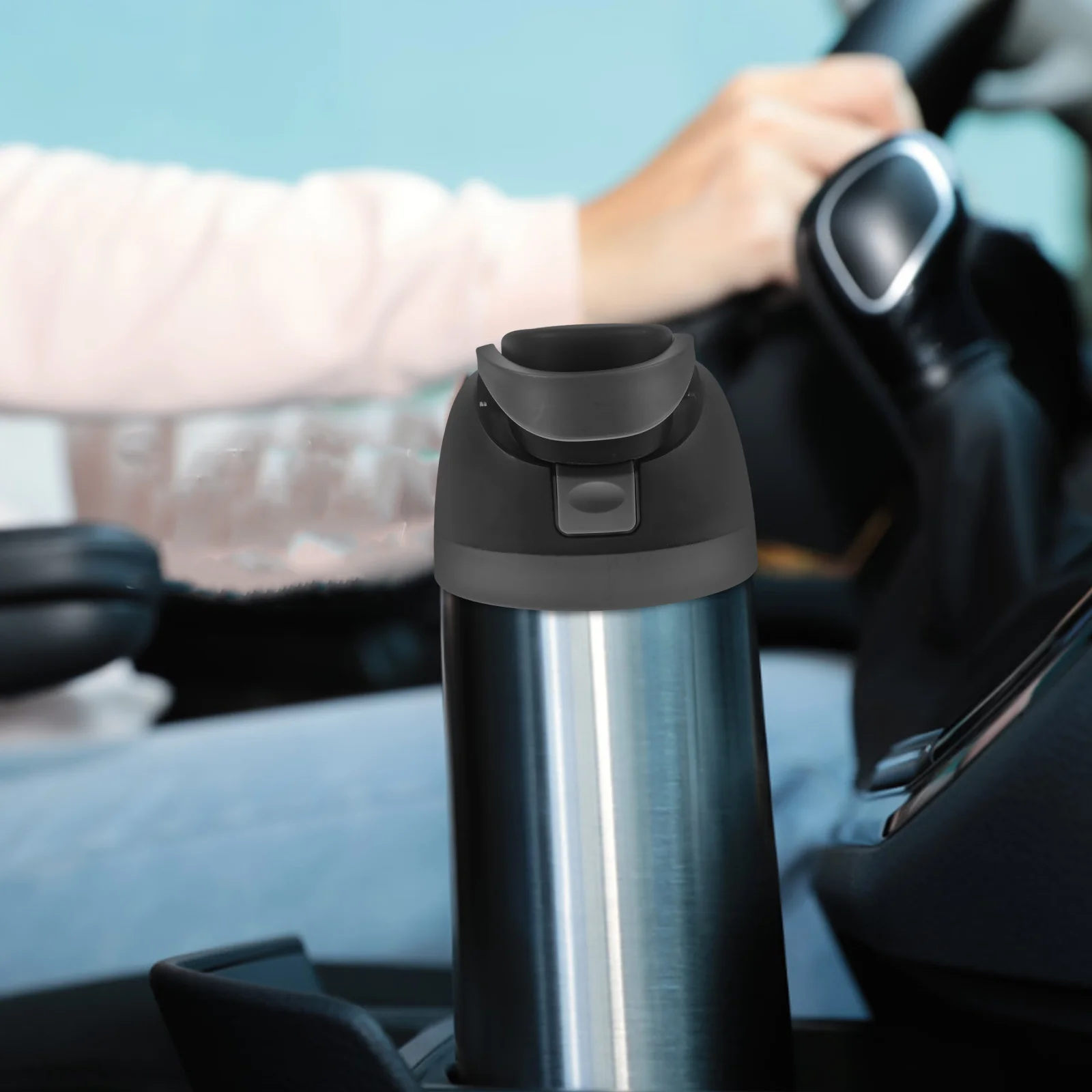 

Large Capacity Wide Mouth Bottle Lid For Car Outdoor Use Dual Drink Straw Direct Leakproof Sports Travel Mug Cap