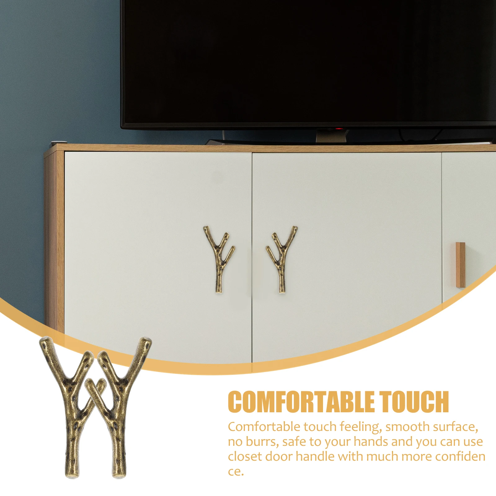 

4 шт. элегантных ручек-кнопок в форме ветвей, гладкая отделка, для шкафов, комодов, ящиков, декоративные ручки для шкафов