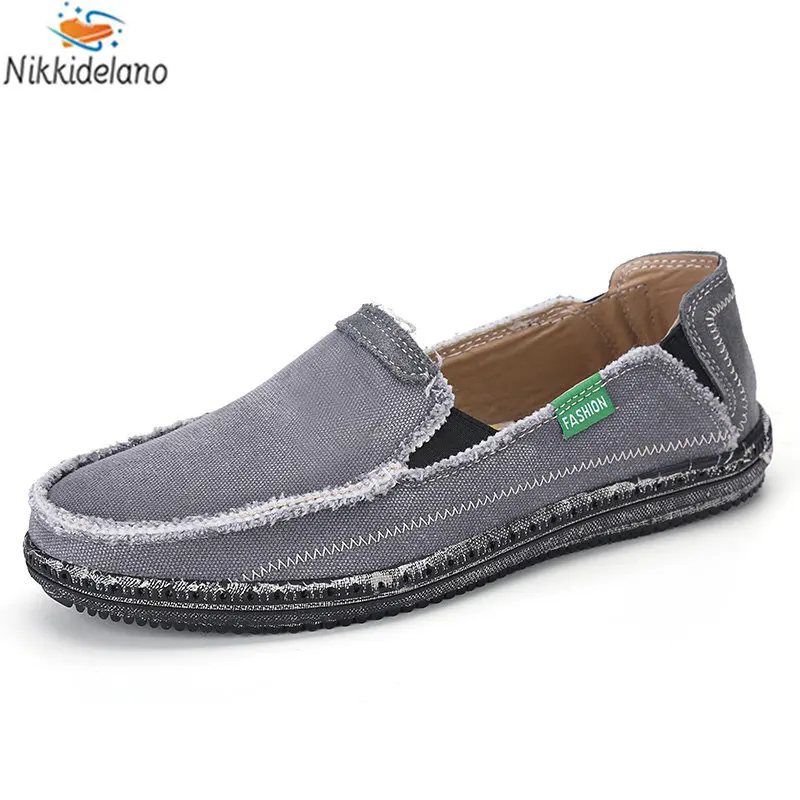 2023 Summer Men Canvas Shoes Espadrilles Breathable Casual Shoes Men Loafers Comfortable Ultralight Lazy Boat Shoes Plus Size 48