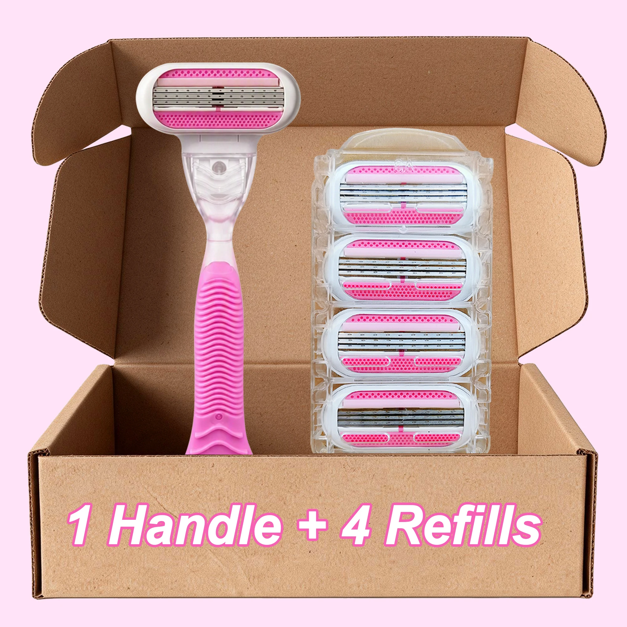 Women's 3-Blade Manual Razor with Aloe Lubricating Strip, Non-Slip Handle Shaver for Legs Armpits Bikini, Smooth Shave