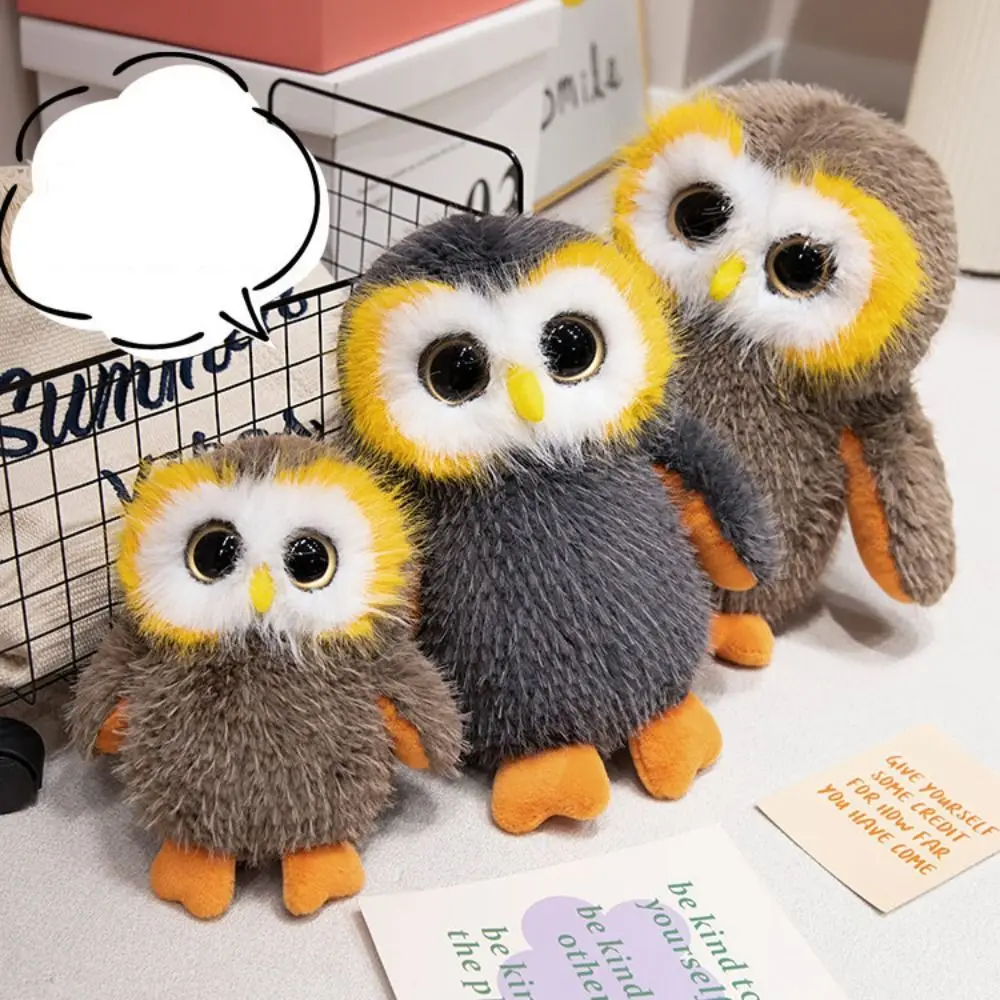 Cute Fluffy Big Eyes Owl Plush Toys Collection Soft Lovely Stuffed Animals Dolls Realistic Ins Simulation Owl Toy Boys Girls