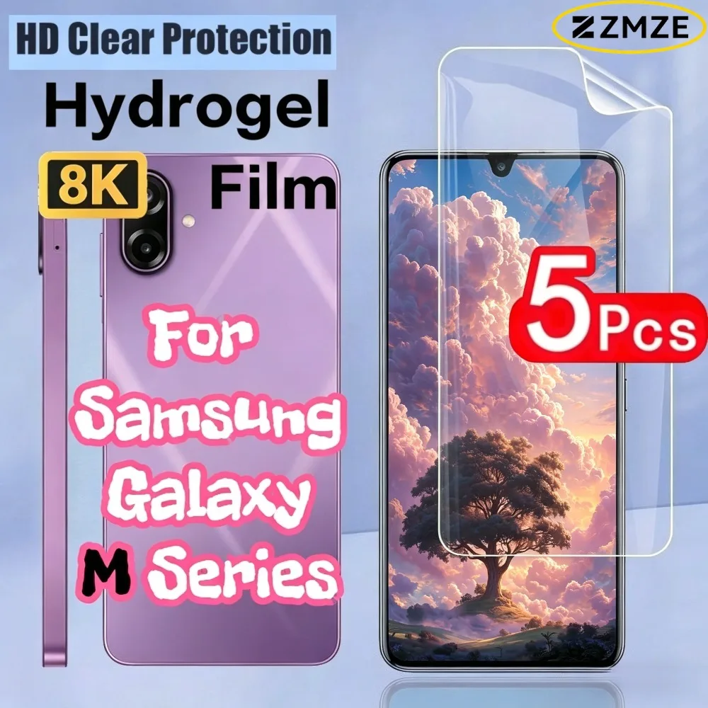 

5Pieces HD Clear Hydrogel Film For Samsung Galaxy M17 M17e M33 M34 M35 M36 M56 M55 M55S M54 M53 Series Soft TPU Screen Protector