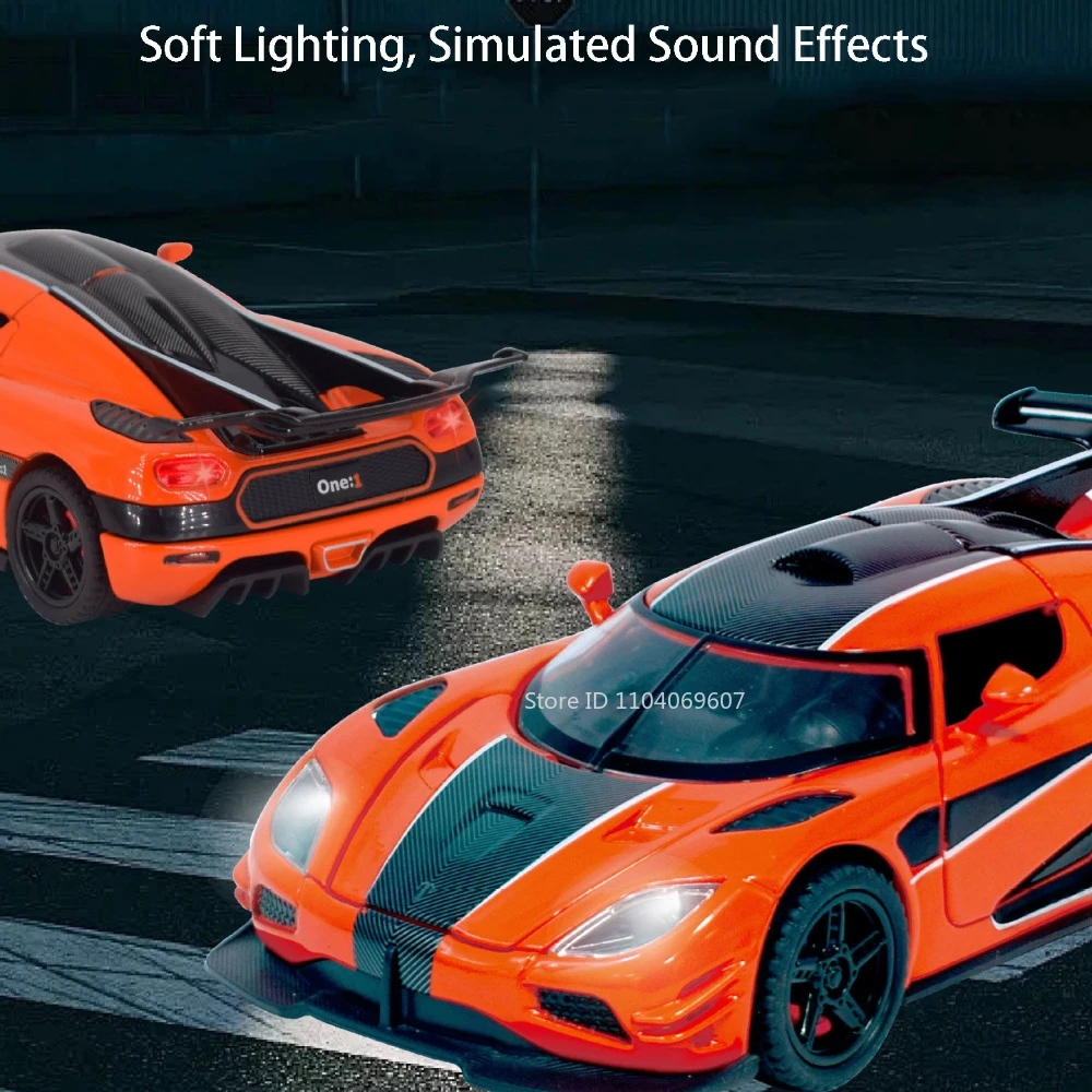 1:32 Scale ONE1 Miniature Sports Car Model Toys Alloy Diecast 4 Doors Opened with Pull Back Racing Vehicles Toys for Kids Gifts