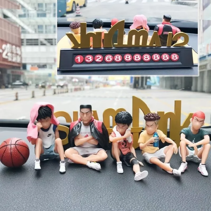 Car Telephone Number Plate Interior Anime Decoration SLAM DUNK Hanamichi Sakuragi Action Figure Ornament Auto Accessories Gifts