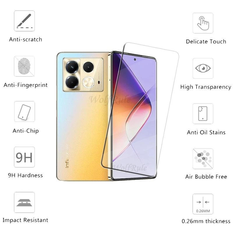 1/2/3/4Pcs For Infinix Note 40 5G Glass For Infinix Note 40 5G Glass Transparent HD 9H Screen Protector Infinix Note 40 5G Glass