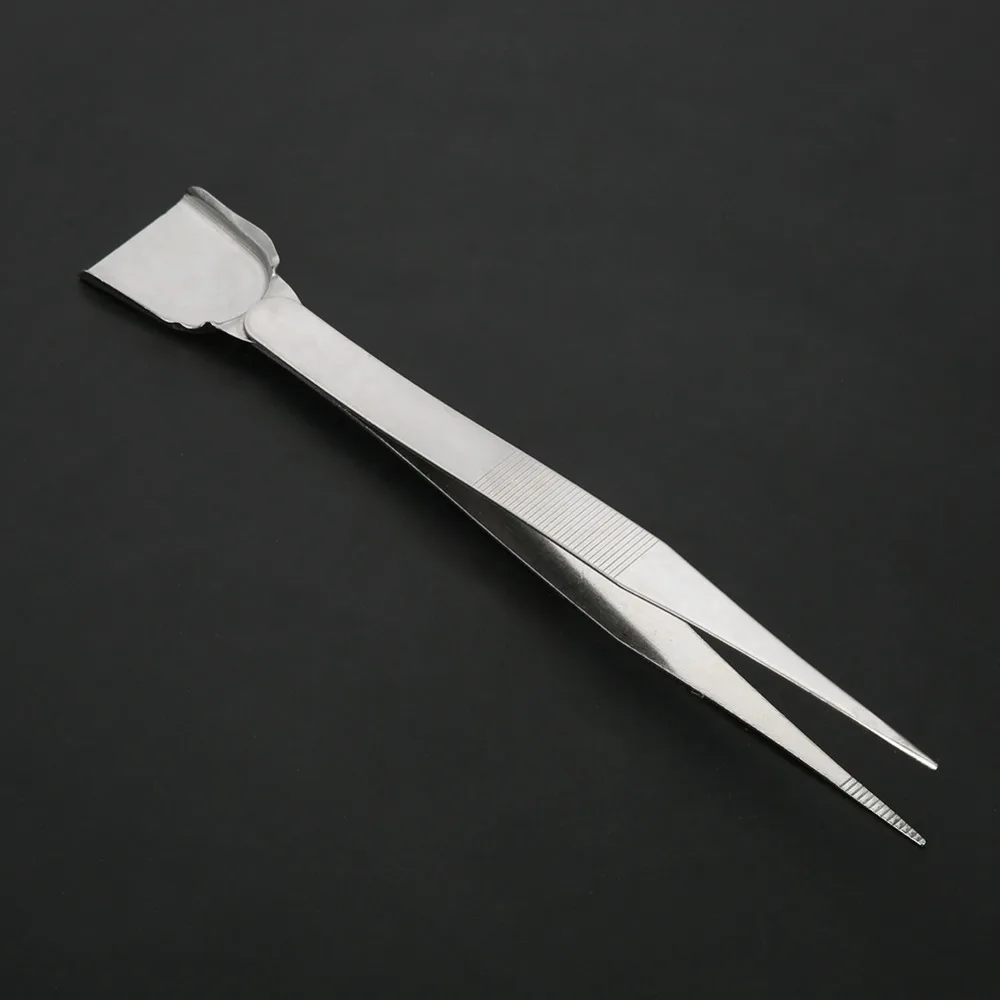 

Professional Silver Jewelry Tool Tweezers Steel 16.2cm Length Scoop Shovel Gem Tweezers Crafting