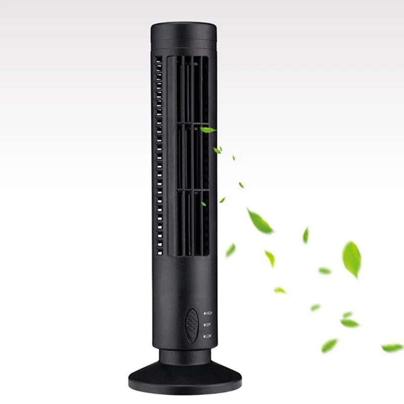 New USB Tower Fan Bladeless Fan Tower Electric Fan Mini Vertical Air Conditioner, Bladeless Standing Fan