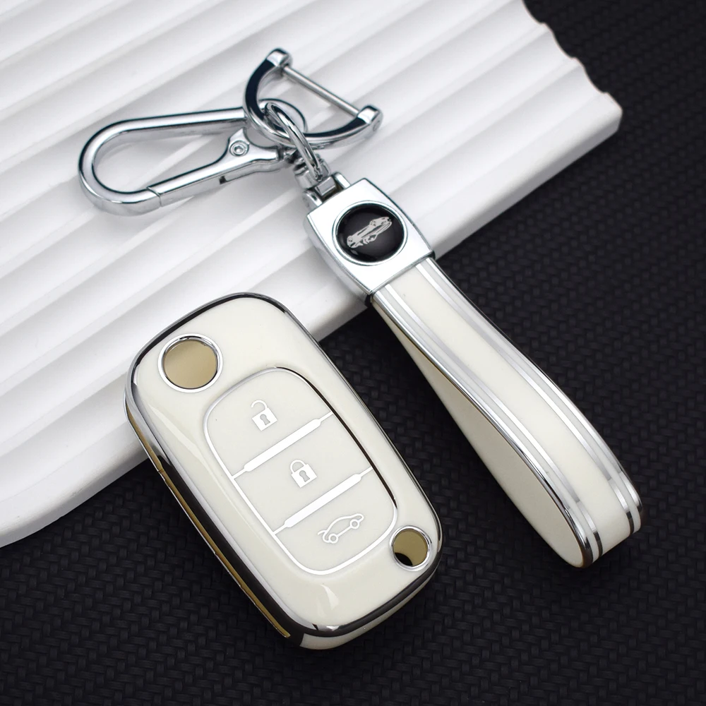 TPU Folding Car Key Case Fob Cover For Renault For LADA Sedan Largus Kalina Granta Vesta X-Ray XRay Protect Shell Accessories