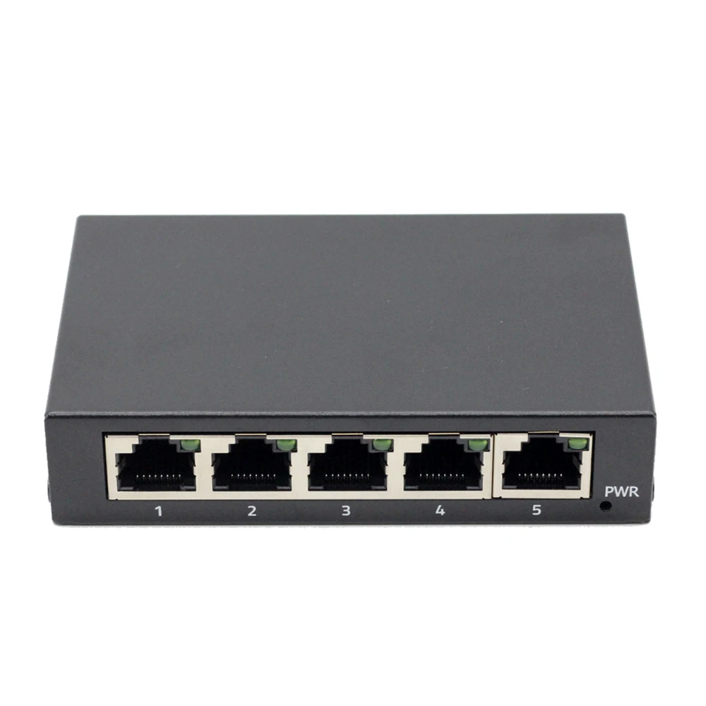 

Гигабитный коммутатор Ethernet, 5-портовый настольный сетевой разветвитель, 10/100/1000 Мбит/с, экранированный порт с подключением к работе, безвентиляторный порт