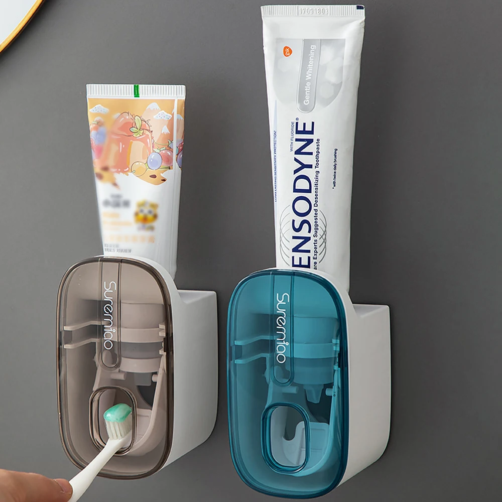 1PC No Punch Toothpaste Squeezer Wall-Mounted Toothpaste Squeezer For Kids Bathroom Toothpaste Box