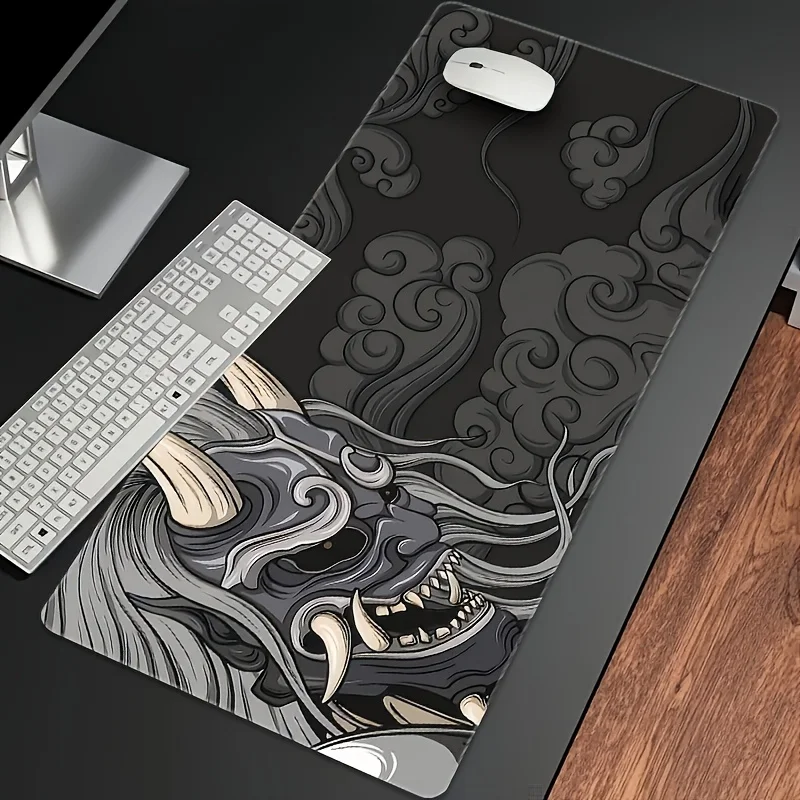 

XXL Gaming Mouse Pad with Samurai Design - Large Non-Slip Rubber Base, Extended Keyboard Mat for Work & Gaming