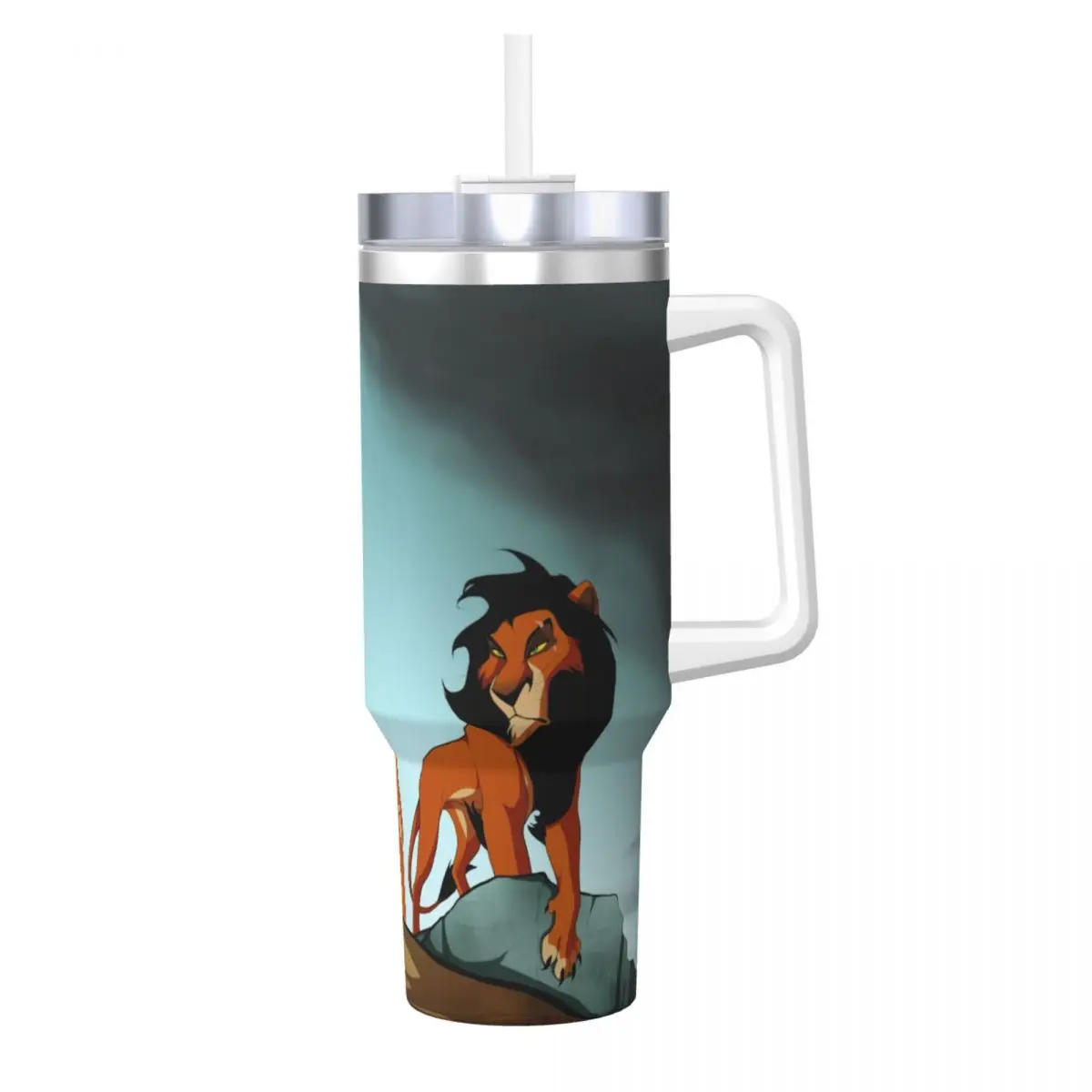 Mufasa And Scar Tumbler Lion King Hot Drinks Water Bottle Portable Stainless Steel Thermal Cups Design Travelist Car Mugs