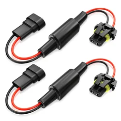 2Pcs H11 C15-MODEL DECODER 9006/HB4 H10/9145/9140 5202 PS24W H16 PS26 ENHANCED LED DRL FOG LIGHT CANBUS LOAD RESISTOR CONVERSION
