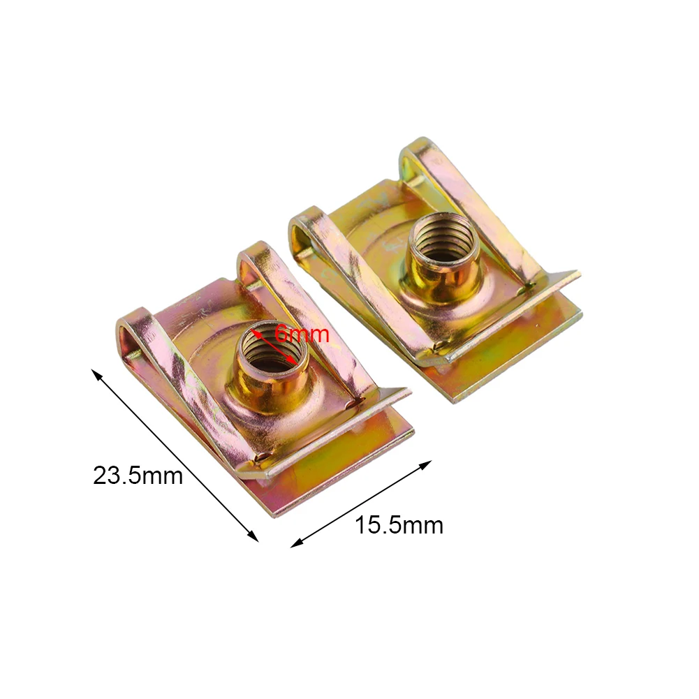 Speed Clips Fairing for spire Clamp Fastener Fairing for m6 Parts Screw Nuts 10pcs 23.5x15.5mm Zinc Plated Steel