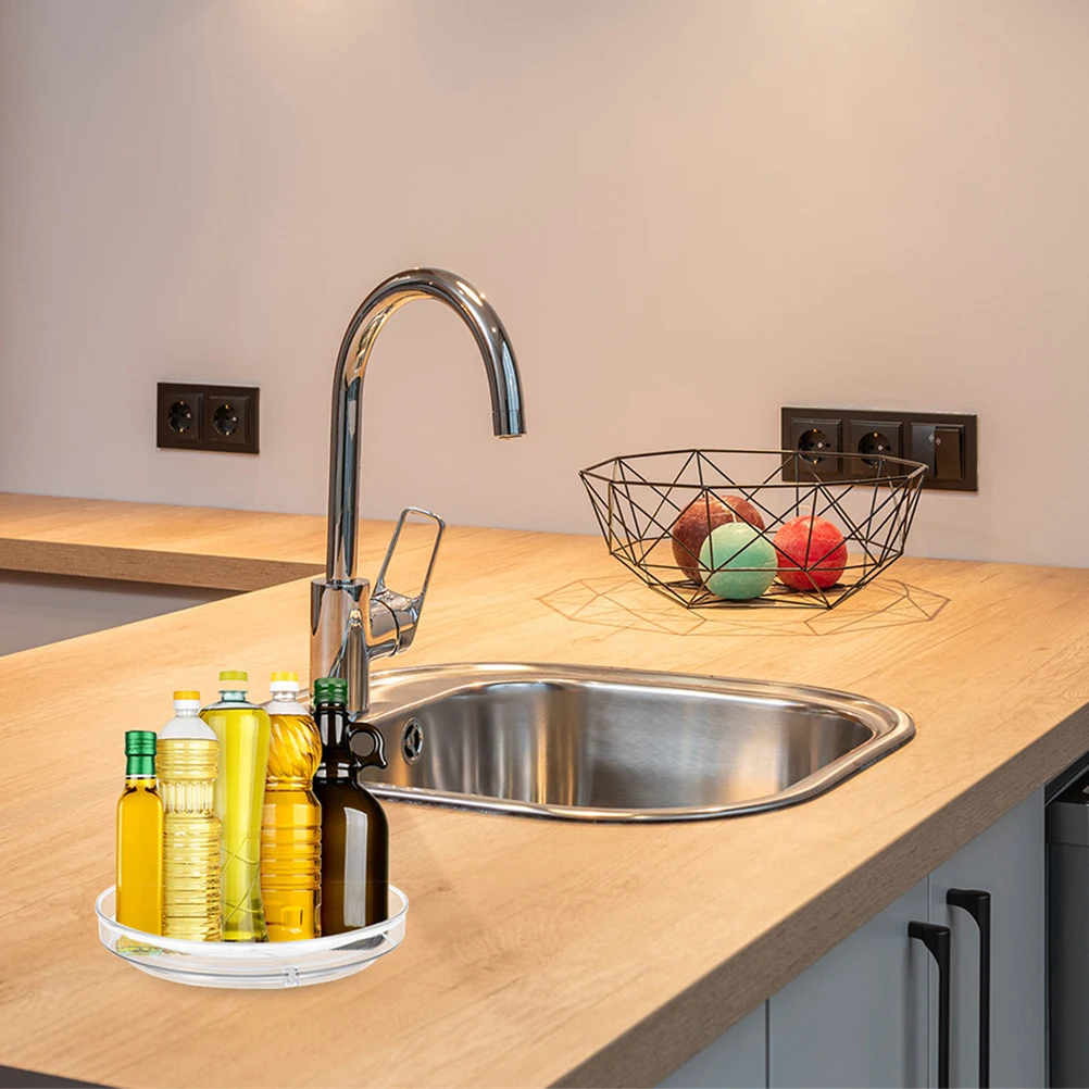 

Rotating Spice Rack Kitchen Round Seasoning Holder Skid-Proof Countertop Spice Jar Organizer Tray Kitchen Rotation Rack