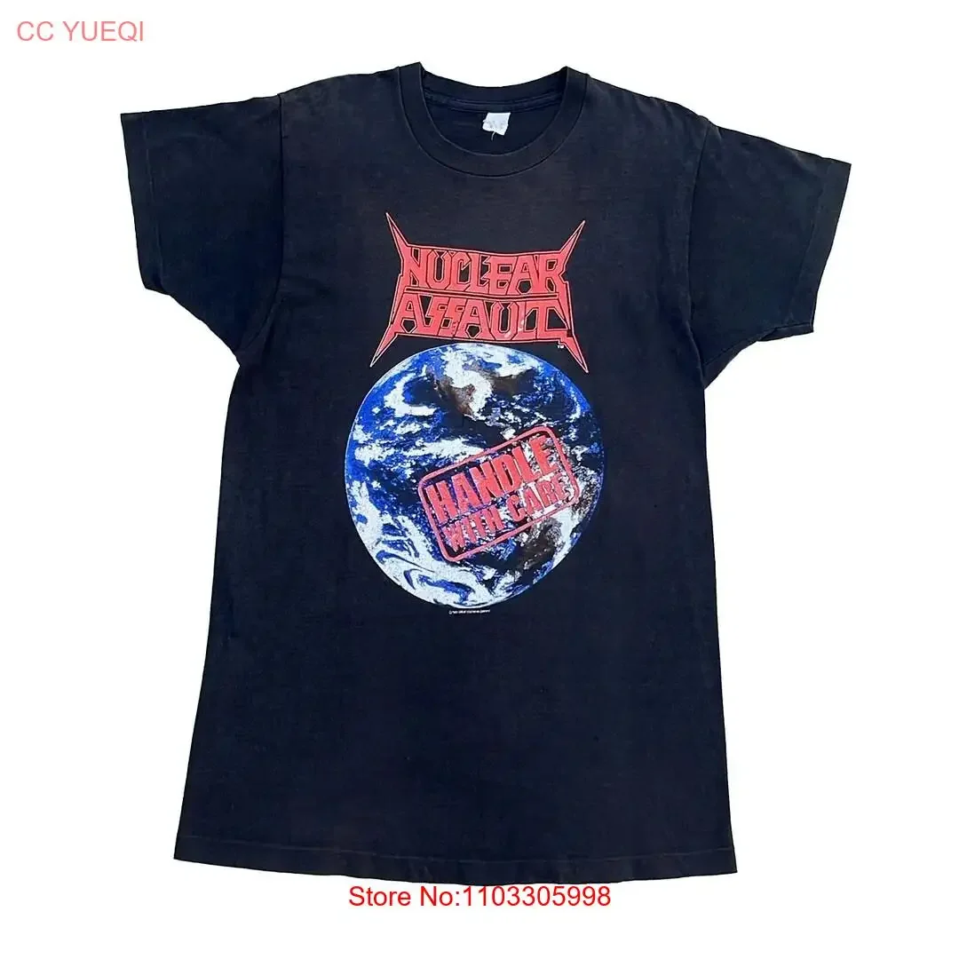 Assaut nucléaire 1989 80s Vintage Band Tour poignée avec soin Concert t-shirt vintage lavé confortable étiré unisexe