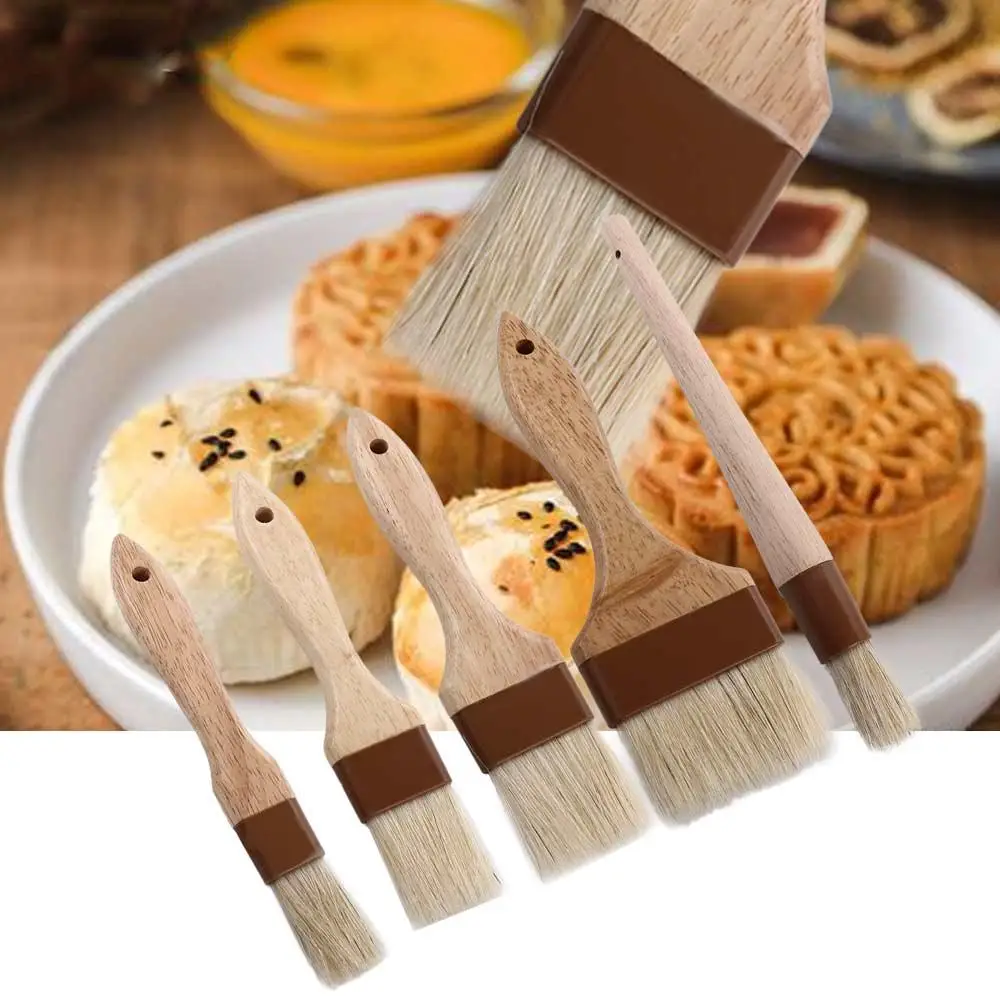 

Baking Cooking Grill Boar Bristles Wooden Handle Sauce Baster Basting Brush Marinade Tool Pastry Brush