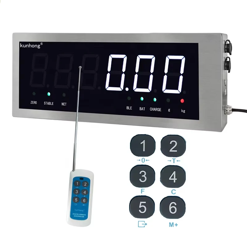 Weighing Indicator Splash-proof Large Scale Display Remote Control Stainless Steel