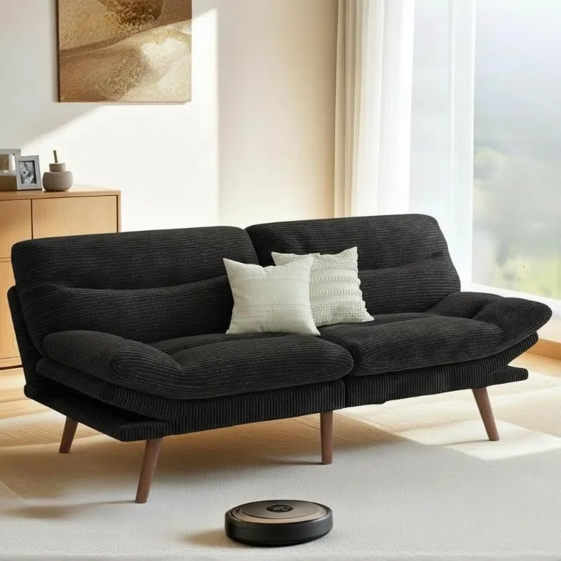 Semi-compression sofa bed, small living room folding dual-purpose, adjustable backrest
