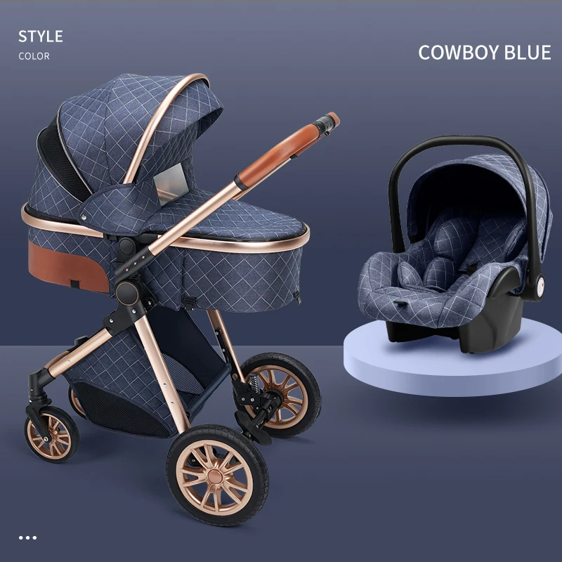 

Lightweight Multi-functional Reversible Stroller High-View Reclining Seat Detachable Carrycot for Newborns And Infants