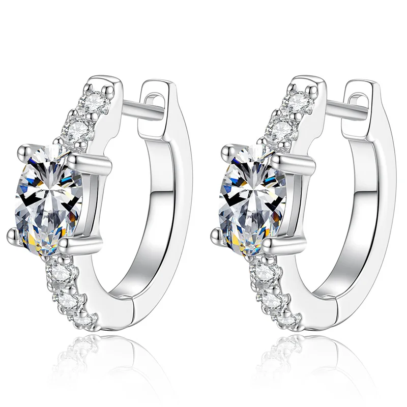 

E329 Lefei Fashion Color D Diamond-set Classic Moissanite Claw 4 Earring For Charm Women s925 Sterling Silver Party Jewelry Gift