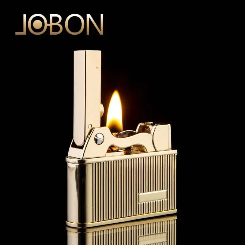 JOBON-Kerosene Lighter for Men, Creative Personality, Metal Gasoline, Bronze and Silver, Creative Gadget, Gift