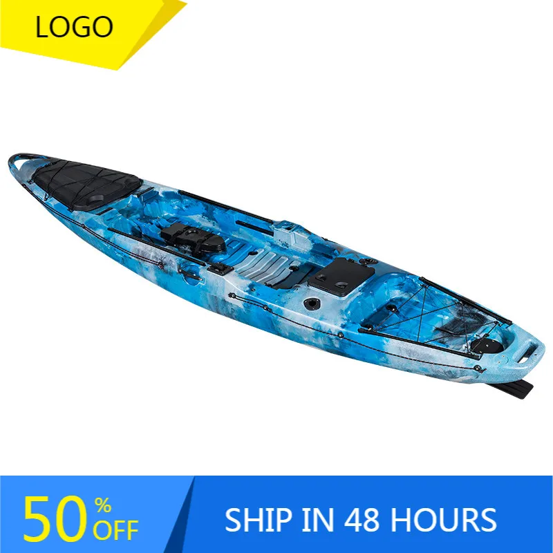 13ft Sit‑on‑Top Pedal Drive Fishing Kayak, 500lbs Capacity For Adults Youths Kids