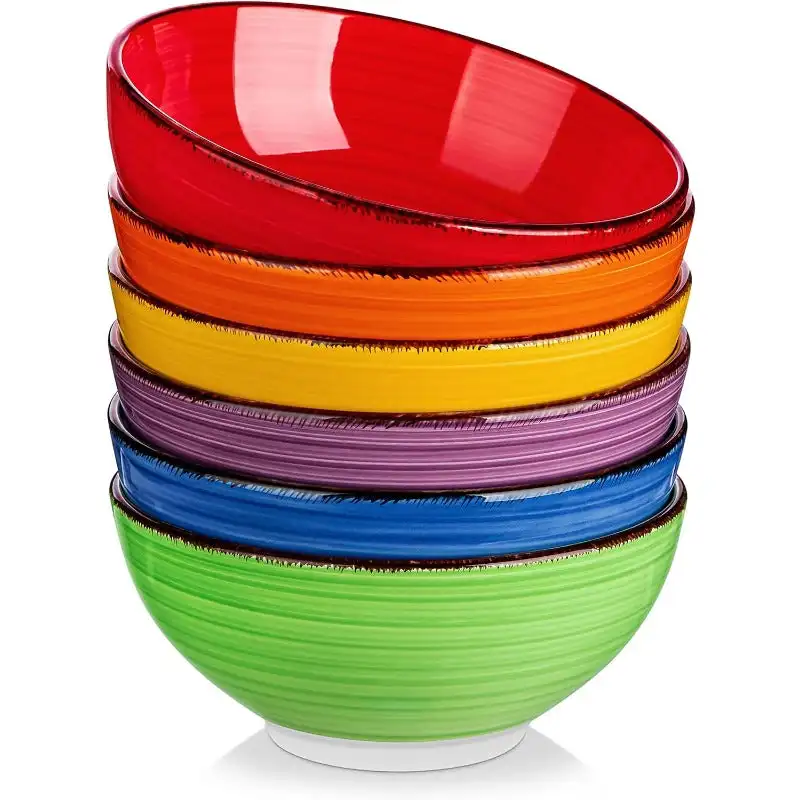 

27 Oz Cereal Bowls Set of 6, Ceramic Bowls for Kitchen, 6 Inch Soup Bowls, Dishwasher & Microwave Safe