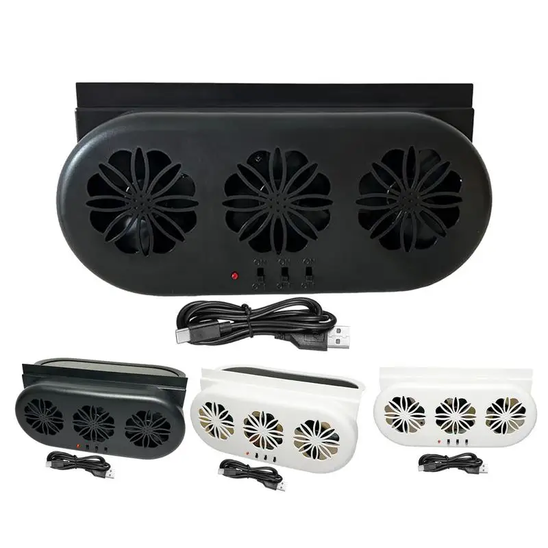 

USB Car Exhaust Fan Solar Powered Car Ventilator Car Radiator Fan Eliminate Auto Exhaust Fans Car Window Air Vent Cooler