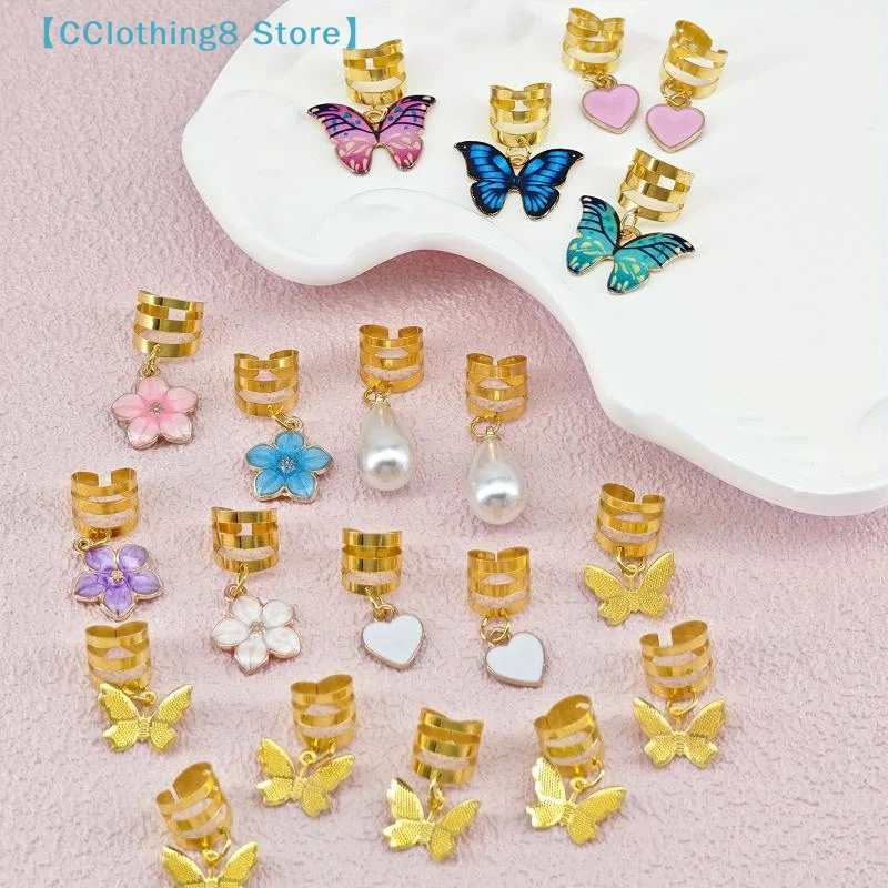 

20Pcs Butterfly Braid Clips Crystal Dreadlock Hair Accessories Colorful Butterflies Pendant Charms Shiny Hair Jewelry【AliS8】