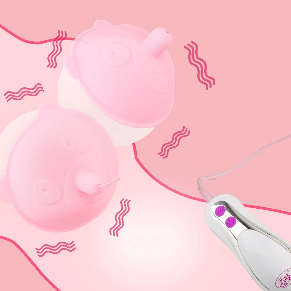 Tongue Lick Nipple Suction Cups Nipple Sucker Vibrator Electric Breast Pump Breast Enlarge Massager Sex Toy for Woman 10 Speed