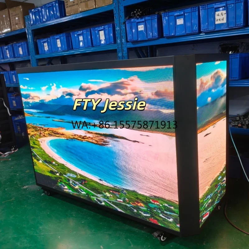 New Portable DJ Booth with Stage Lights Foldable Design LED DJ Booth for Bar Performance and Events