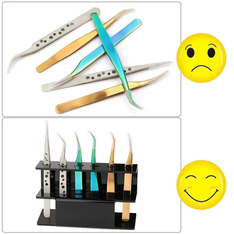 الاكريليك ملقط رمش تخزين حامل دائم الملقط قلم الحواجب حامل الرف الرموش تمديد ماكياج مستحضرات التجميل أداة