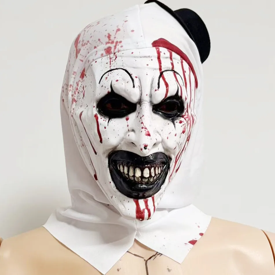 Frightening Clown Mask Premium Latex Genuine Leather Texture Suitable for Scary Movie Cosplay Party-Goers Adults Complete Outfit