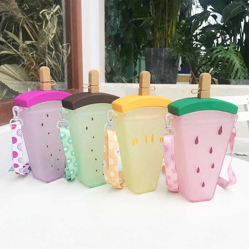 Fruit Popsicle Straw Cups Go Out To Carry Summer Kindergarten Children Drop-proof Watermelon Ice Cream Kettle Wholesale