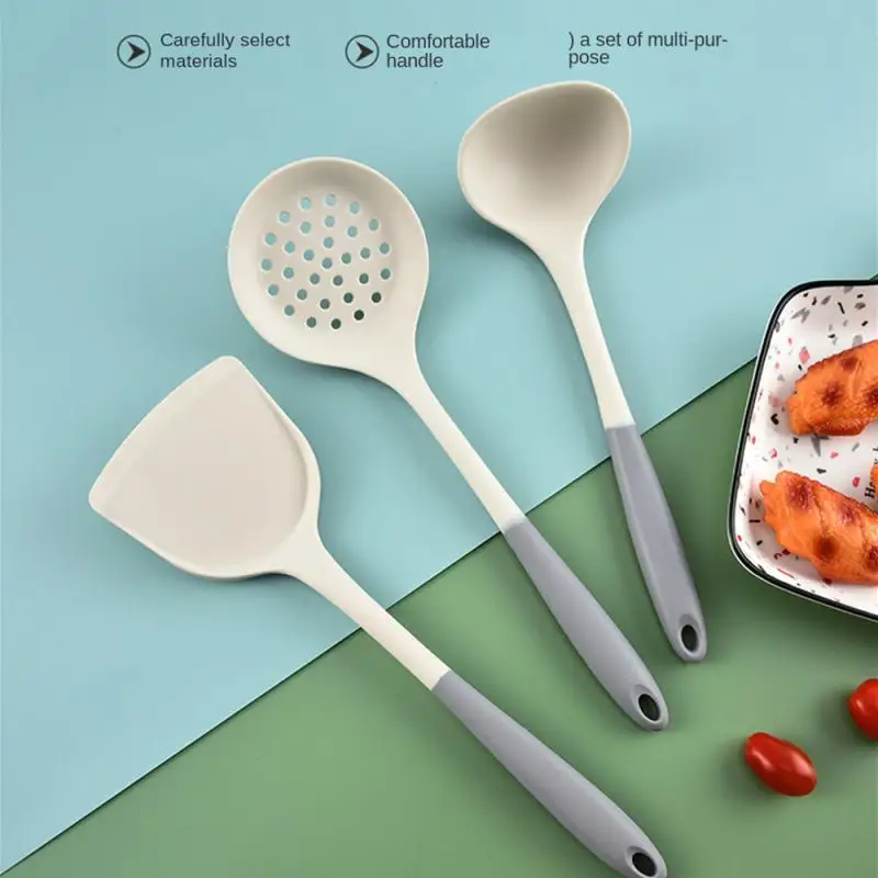 Cooking Silicone Strainer Food Non-Stick Heat-Resistant Wooden Handle Colander Spoon Skimmer Strainer Cooking Kitchen Tools