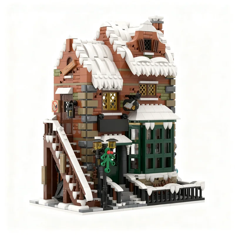 1843-teiliges MOC Kreatives Modell Winterdorf Scrooge Marley DIY Montage-Bausteine Ausstellungsstück Geburtstagsgeschenk Sammlerstück